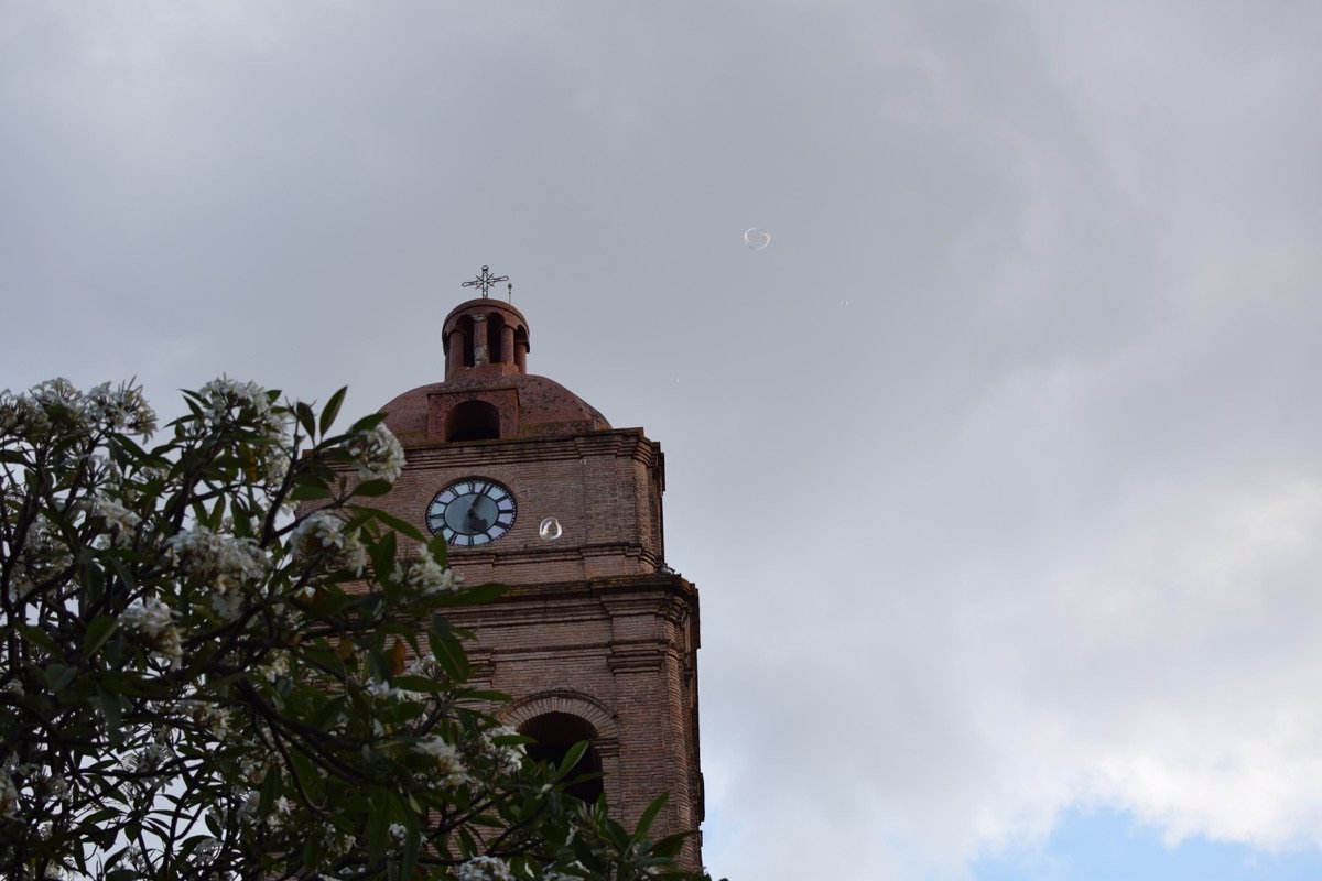 Torre de la catedral vista desde la Plaza 24 de Septiembre